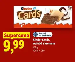 Lidl Wafelki z kremem Kinder Cards oferta