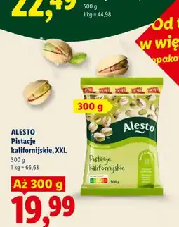 Lidl Pistacje kalifornijskie XXL Alesto oferta