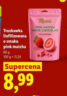 Lidl Truskawka liofilizowana o smaku pink matcha Mumi oferta