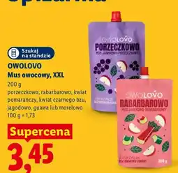 Lidl Mus owocowy XXL porzeczkowo Owolovo oferta