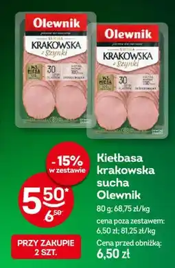 Żabka Kiełbasa krakowska sucha Olewnik oferta