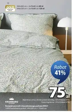 JYSK Komplet pościeli z bawełnianego perkalu Emily Kronborg 140x200 cm + 70x80 oferta