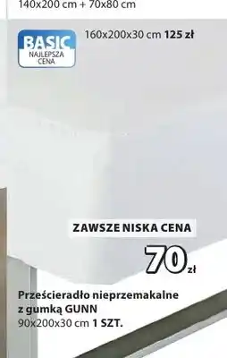 JYSK Prześcieradło nieprzemakalne z gumką Gunn 90x200x30 cm oferta
