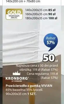 JYSK Prześcieradło z gumką Vivian Kronborg 90x200x35 cm oferta