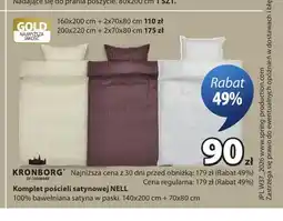 JYSK Komplet pościeli satynowej Nell 140x200 cm + 70x80 cm Kronborg oferta