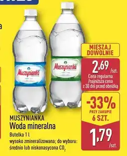 ALDI Woda mineralna gazowana średnionasycona CO2 Muszynianka oferta