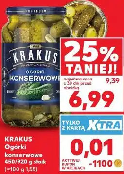 Kaufland KRAKUS Ogórki konserwowe 450/920 g słoik oferta