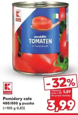 Kaufland K-Classic Pomidory całe w puszce oferta
