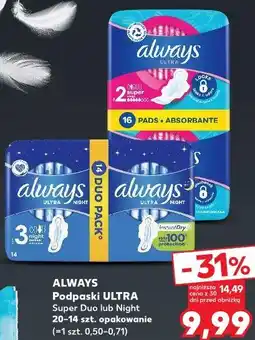 Kaufland Always Podpaski ULTRA Super Duo lub Night oferta