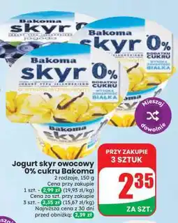 Dino Jogurt skyr owocowy 0% cukru Bakoma oferta