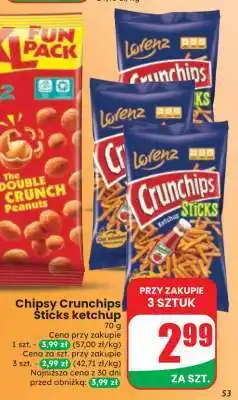 Dino Chipsy Crunchips Sticks ketchup oferta