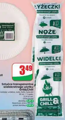 Dino Sztućce transparentne wielokrotnego użytku Grill & Chill oferta