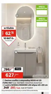 Leroy Merlin Zestaw szafka z umywalką Moss 40 2D Fume Mat oferta