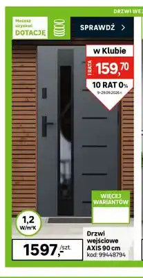 Leroy Merlin Drzwi wejściowe Axis 90 cm oferta