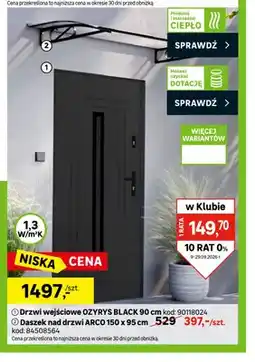 Leroy Merlin Drzwi wejściowe Ozyrys Black 90 cm oferta