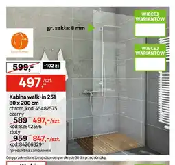 Leroy Merlin Kabina walk-in 251 80x200 cm chrom Sea-Horse oferta