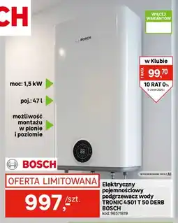 Leroy Merlin Elektryczny pojemnościowy podgrzewacz wody Tronic 4501 T 50 Derb Bosch oferta