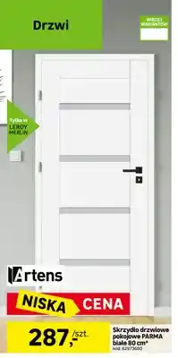 Leroy Merlin Skrzydło drzwiowe pokojowe Parma białe 80 cm Artens oferta