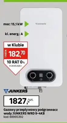 Leroy Merlin Gazowy przepływowy podgrzewacz wody Wrd 9-4KB Junkers oferta