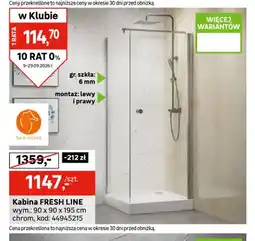 Leroy Merlin Kabina Fresh Line 90x90x195 cm chrom Sea-Horse oferta