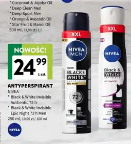 Intermarche Antyperspirant Black & White Invisible Authentic 72h Nivea oferta