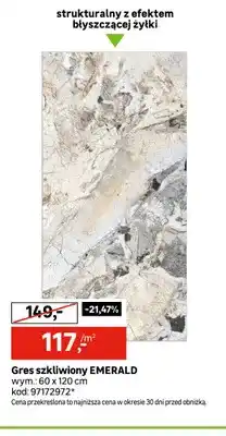 Leroy Merlin Gres szkliwiony Emerald 60x120 cm oferta
