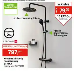Leroy Merlin Kolumna z baterią mieszaczową Ethika czarny Strohm Teka oferta