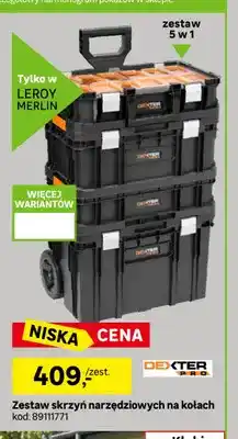 Leroy Merlin Zestaw skrzyń narzędziowych na kołach Dexter Pro oferta