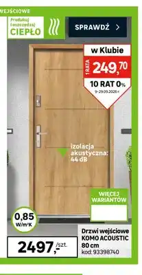 Leroy Merlin Drzwi wejściowe Komo Acoustic 80 cm oferta