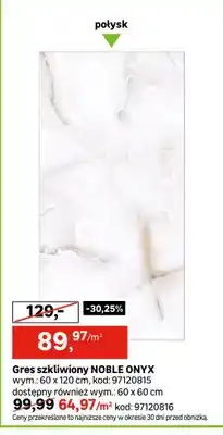Leroy Merlin Gres szkliwiony Noble Onyx 60x120 cm oferta