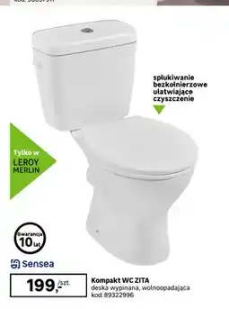 Leroy Merlin Kompakt Wc Zita deska wypinana wolnoopadająca Sensea oferta