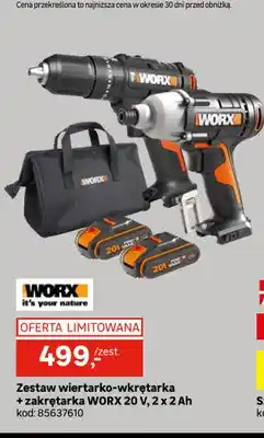 Leroy Merlin Zestaw wiertarko-wkrętarka + zakrętarka Worx oferta