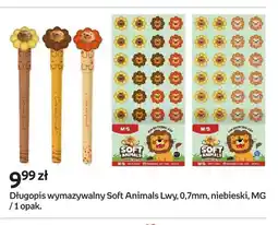 Empik Długopis wymazywalny Soft Animals Lwy 0,7 mm niebieski MG oferta