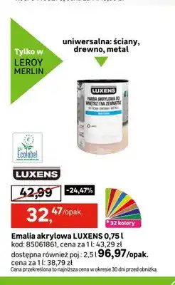 Leroy Merlin Emalia akrylowa Luxens oferta