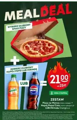 Żabka Zestaw pizza na wynos + napój Pepsi Cola oferta