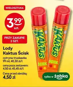Żabka Lody Kaktus Ścisk cytryna-truskawka oferta
