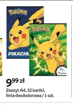 Empik Zeszyt A4 32 kartki linia dwukolorowa Pokemon oferta