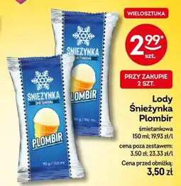 Żabka Lody Śnieżynka Plombir śmietankowa oferta