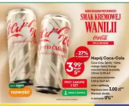 Żabka Napój gazowany Coca-Cola Zero Cukru Holiday Creamy Vanilla oferta