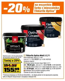 OBI Farba lateksowa Tikkurila Optiva Matt oferta
