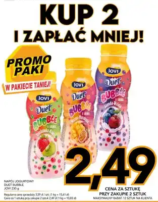 Napój jogurtowy Duet Bubble Jovi jagoda-wiśnia
