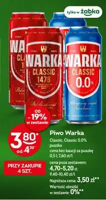 Żabka Piwo Warka Classic oferta