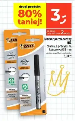 Dealz Marker permanentny BIC czarny z precyzyjną końcówką 0,9 mm oferta