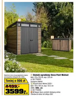 OBI Domek ogrodowy Deco Pent Walnut oferta