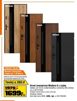 OBI Drzwi zewnętrzne Madera Ii z szybą oferta