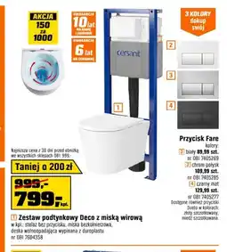 OBI Zestaw podtynkowy Deco z miską wirową Cersanit oferta