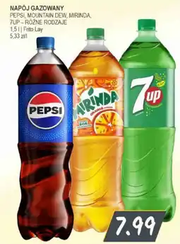Słoneczko Napój gazowany Pepsi, Mountain Dew, Mirinda, 7UP - różne rodzaje oferta