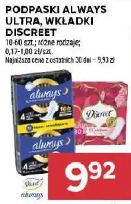 Stokrotka Podpaski Always Ultra, wkładki Discreet oferta