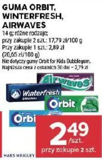 Stokrotka Guma Orbit, Winterfresh, Airwaves oferta