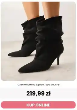 Renee Czarne botki na szpilce typu slouchy Renee oferta